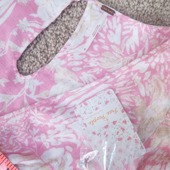NWT! FREE PEOPLE Size 6 Pink Printed Dress - Picture 5 of 8
